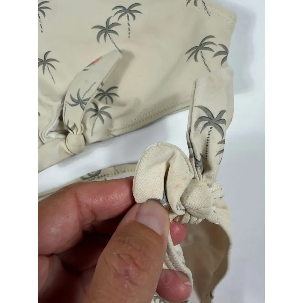 Rylee + Cru Palm Tree Knotted Bikini Swimsuit Natural 2-3 Years